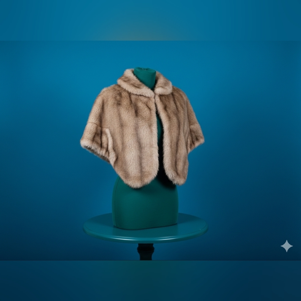 Vtg 60s Regina Glenara Glenoit Faux Mink Fur Capelet Stole #GentlyGems
